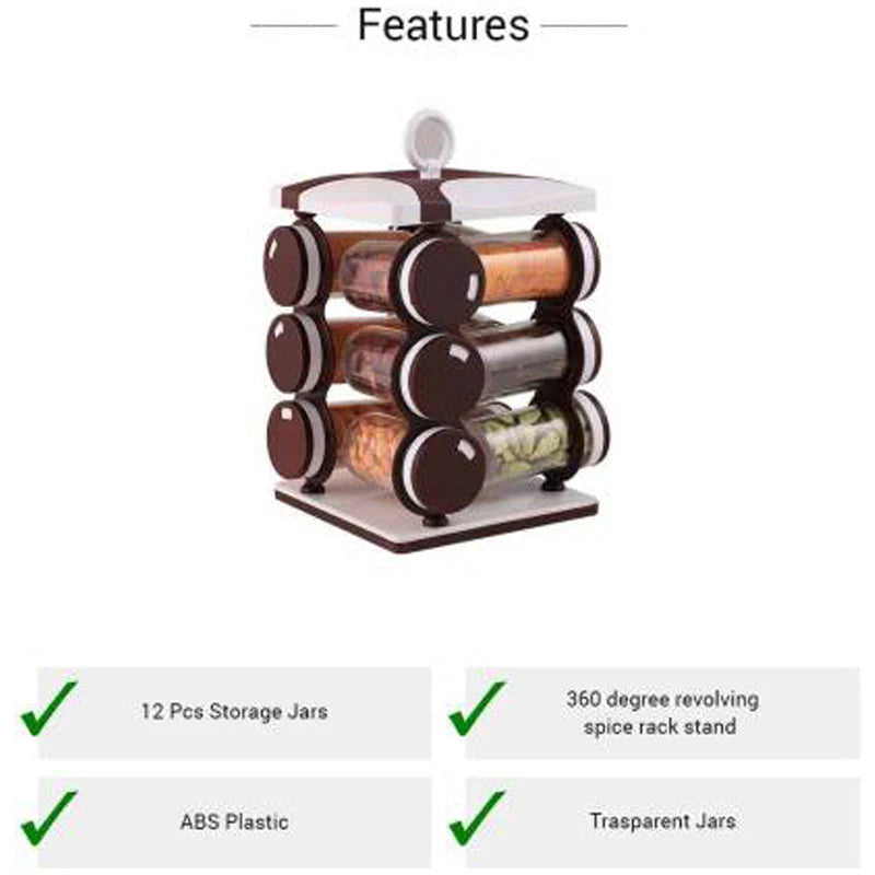 12 pcs revolving spice rack