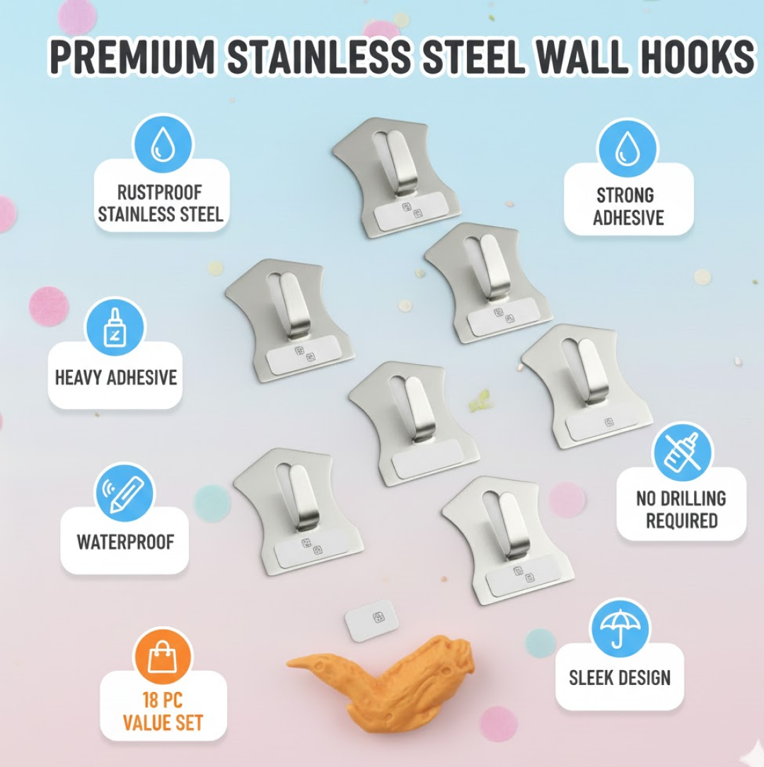 Wall Hanging Hook 18 Pc