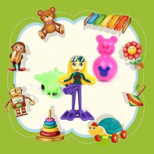20-piece mixed toy set with animal figures, robot, turtle, and musical xylophone pieces