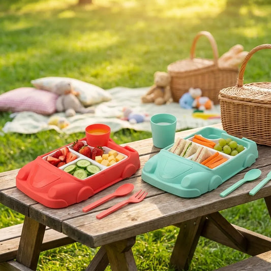 Car-Shaped Suction Baby Plate