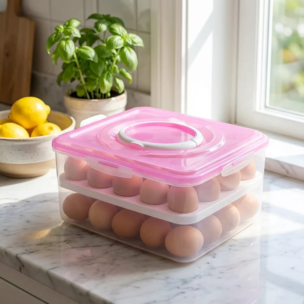 2 layer 32 Grid Egg Tray With Lid