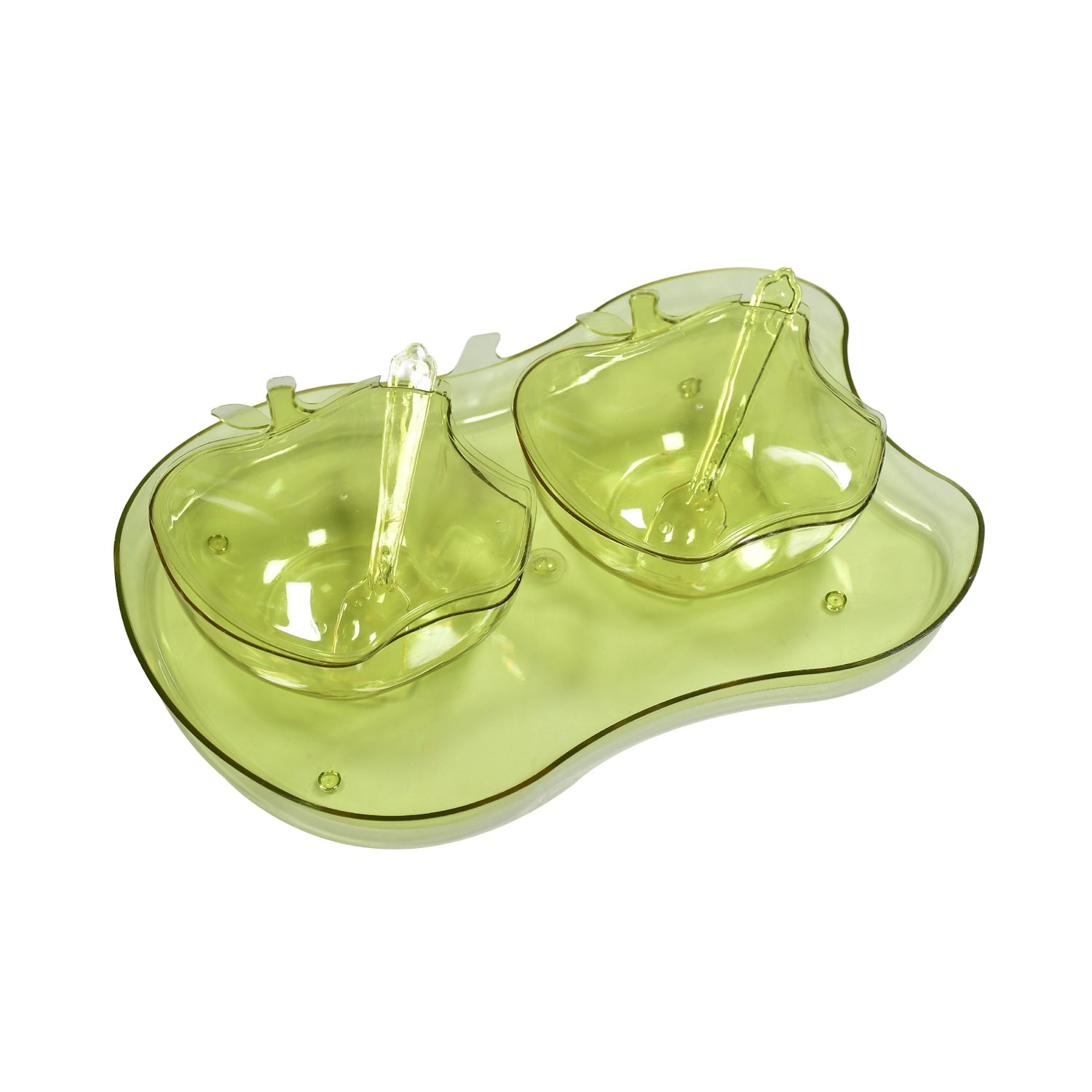 Best 2969 apple shape 2piece serving set of bowl with spoon tray. Dinnerware snacks pickle - serveware | 2025 | fast