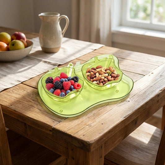 Best 2969 apple shape 2piece serving set of bowl with spoon tray. Dinnerware snacks pickle - serveware | 2026 | fast