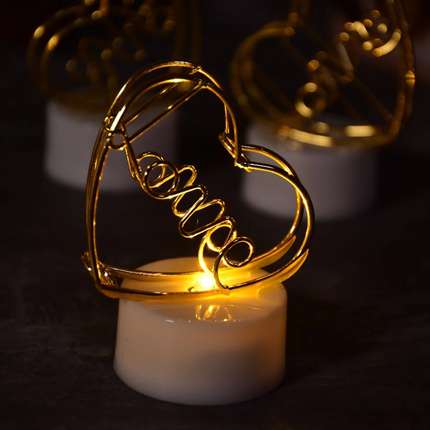 Flameless heart led candles (12 pcs)