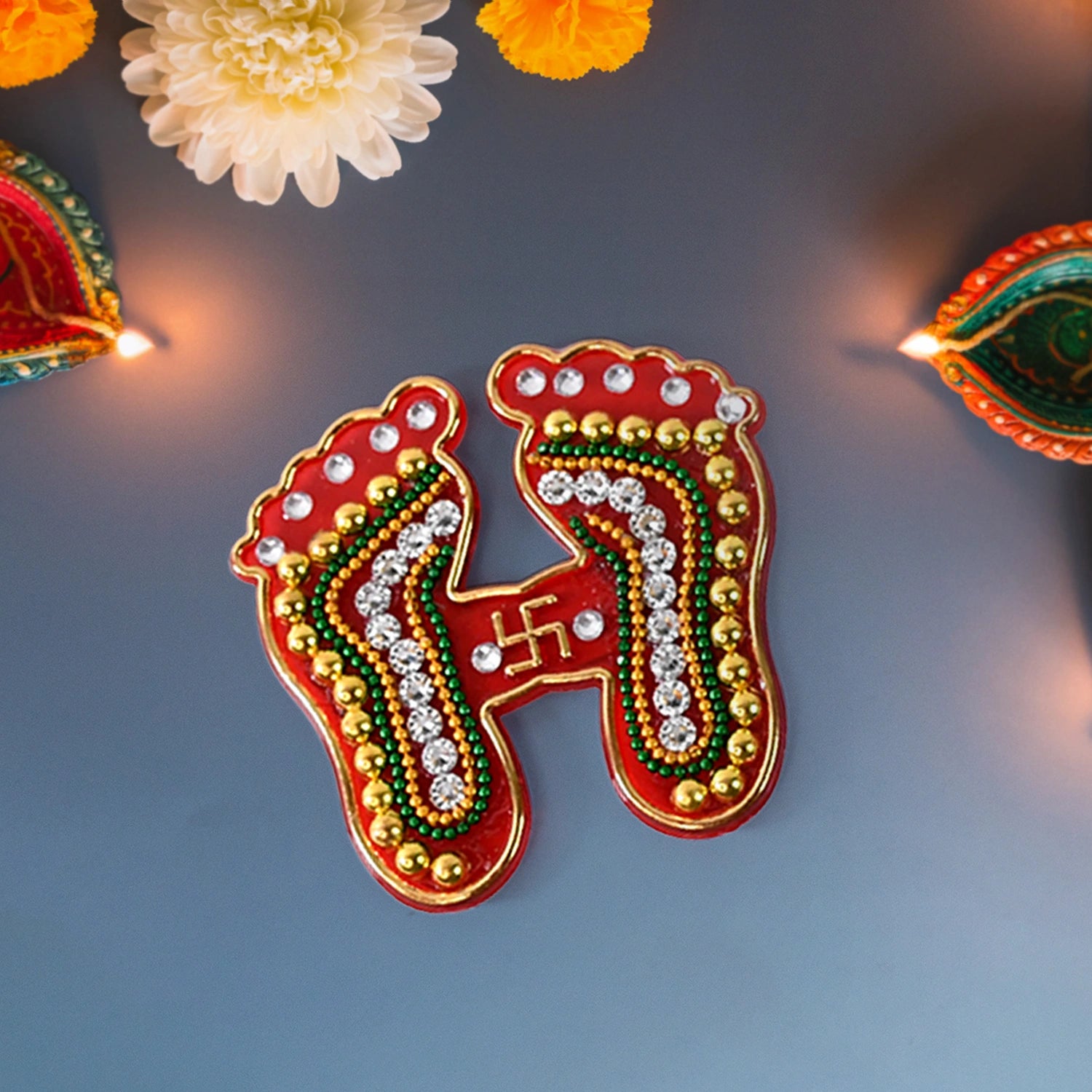 Best laxmi charan paduka sticker – 2 pc - religious items | 2025 | fast shipping