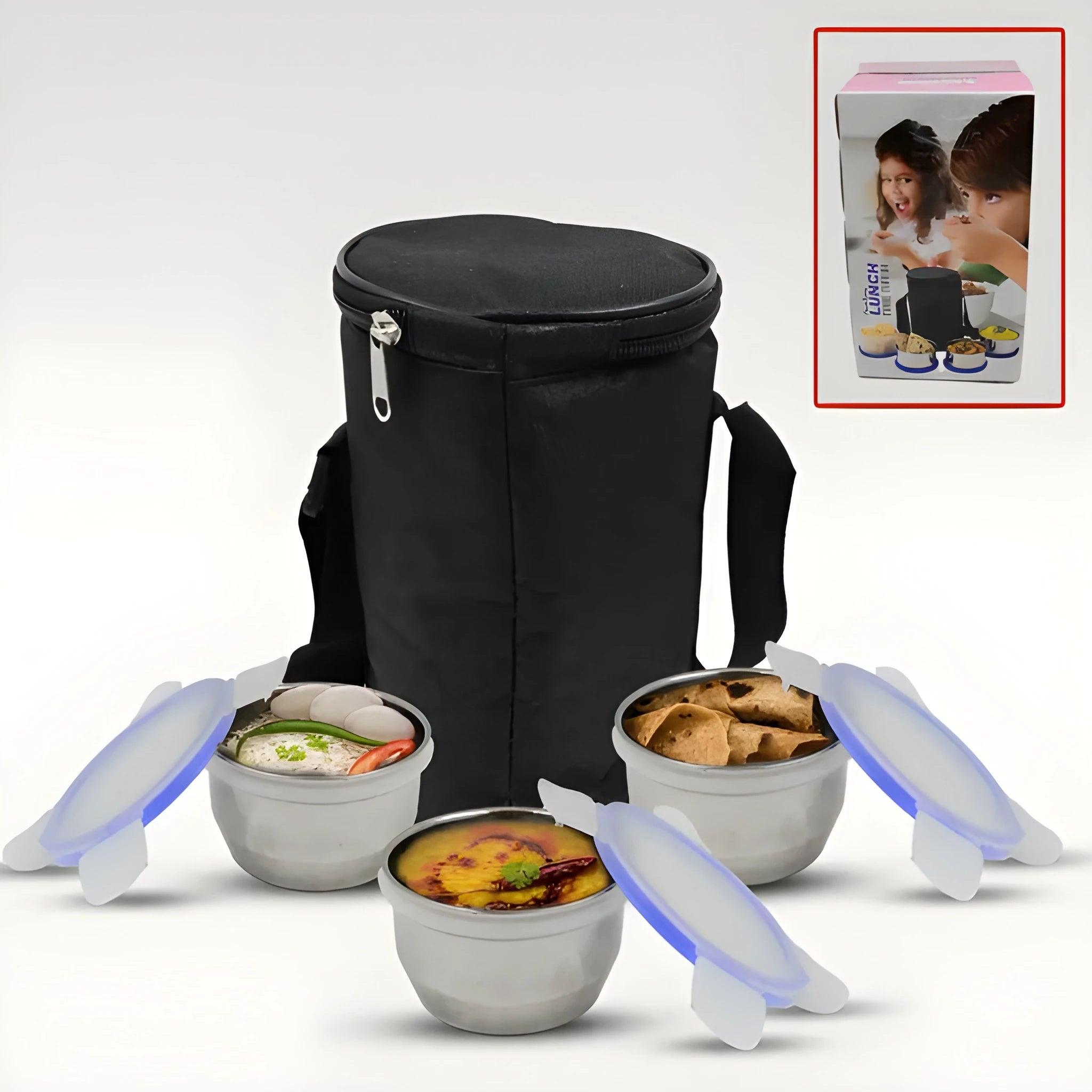 3-compartment stainless lunch box
