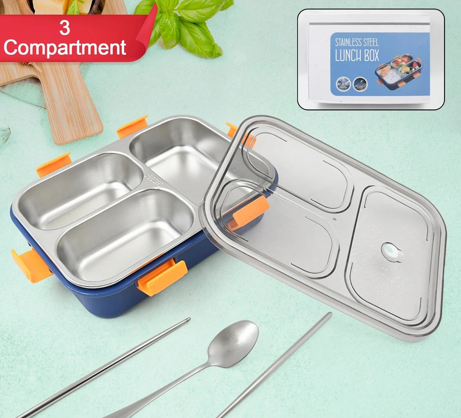 Best 3-compartment steel lunch box - containers | 2025 | fast shipping