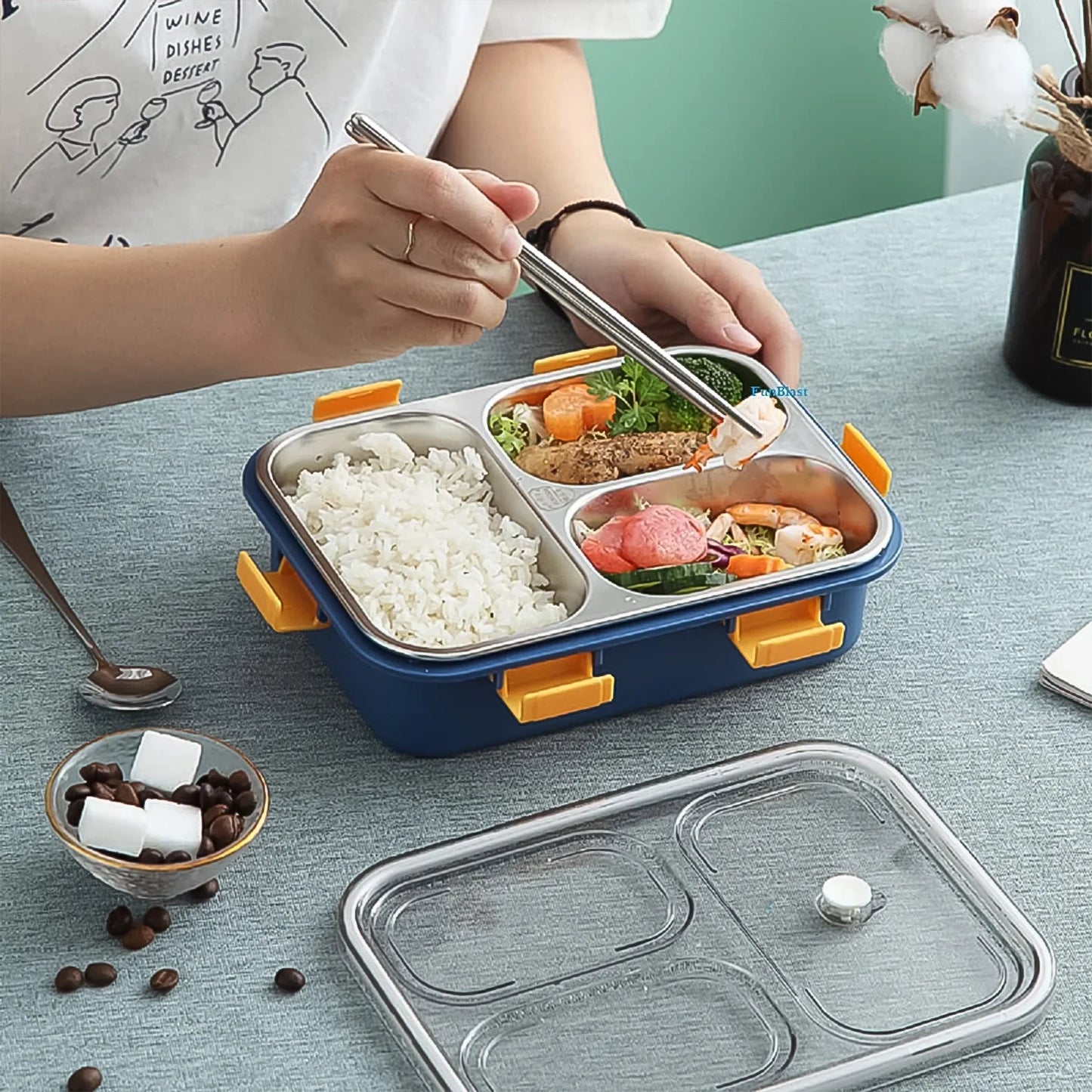 Best 3-compartment steel lunch box - containers | 2025 | fast shipping