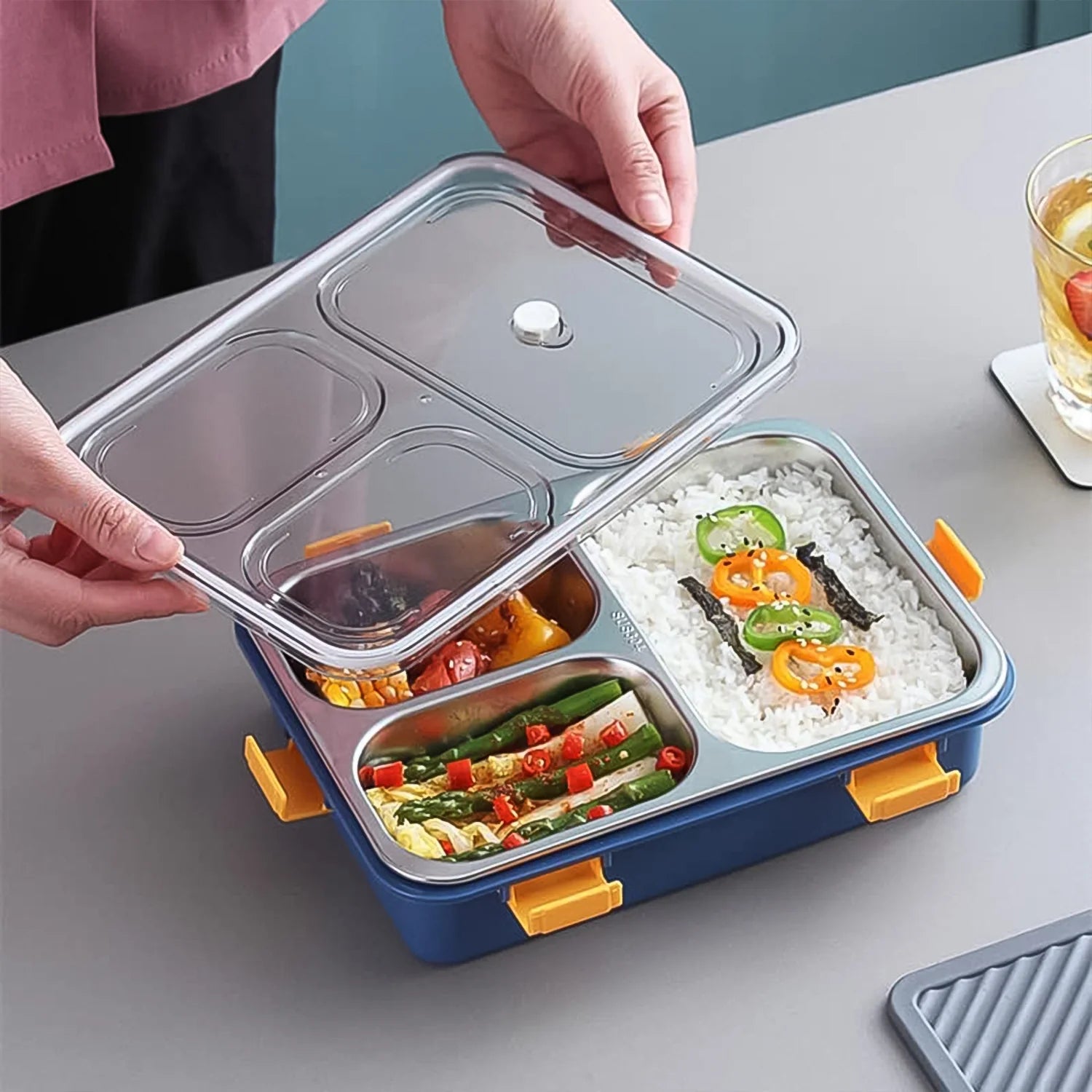 Best 3-compartment steel lunch box - containers | 2025 | fast shipping