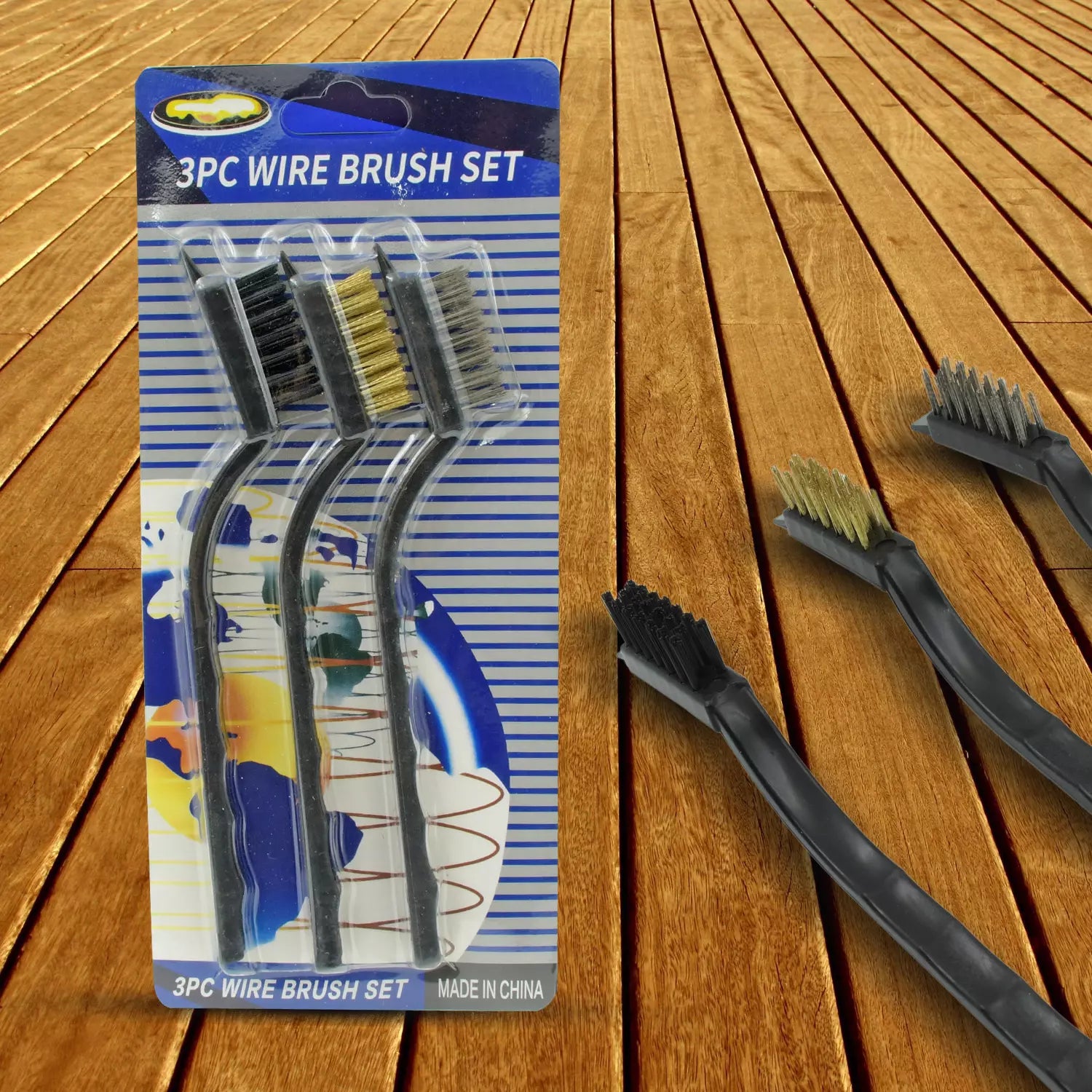 3-Pc Mini Wire Brush Set - Home Improvement