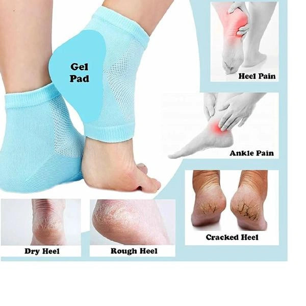 Silicone gel heel socks