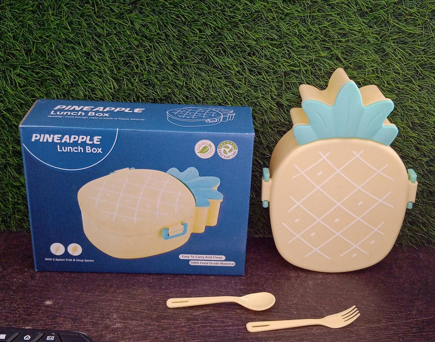 Kids Pineapple Shaped Lunch Box With Spoon-Fork
