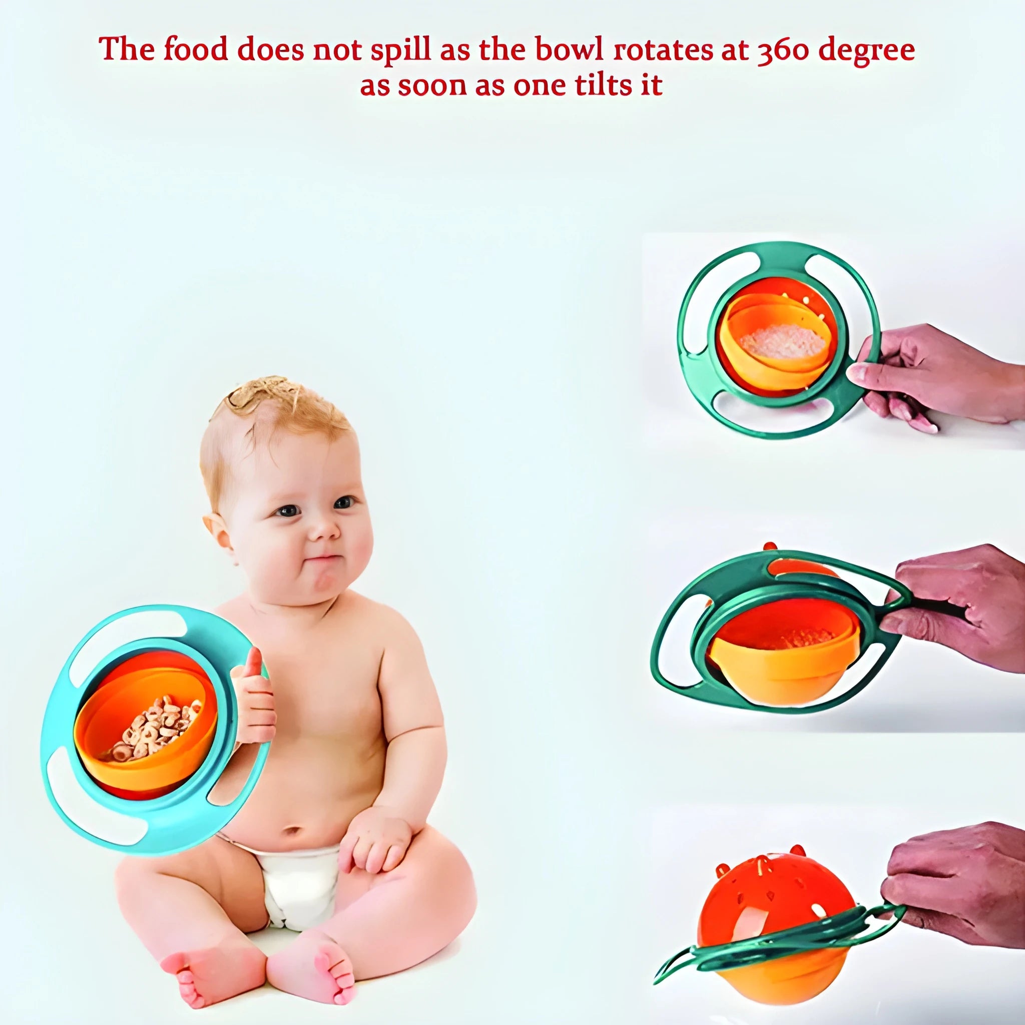 360° anti-spill toddler bowl
