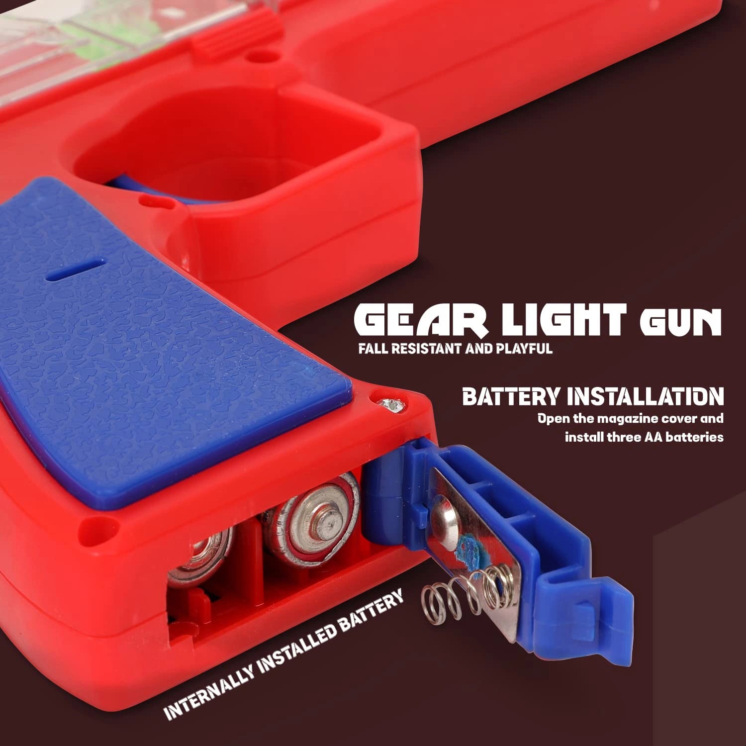 3d flashing gear toy gun