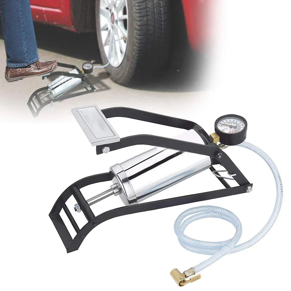 Heavy-duty air foot pump for vehicles