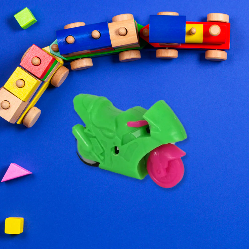 Pull back motorcycle toy