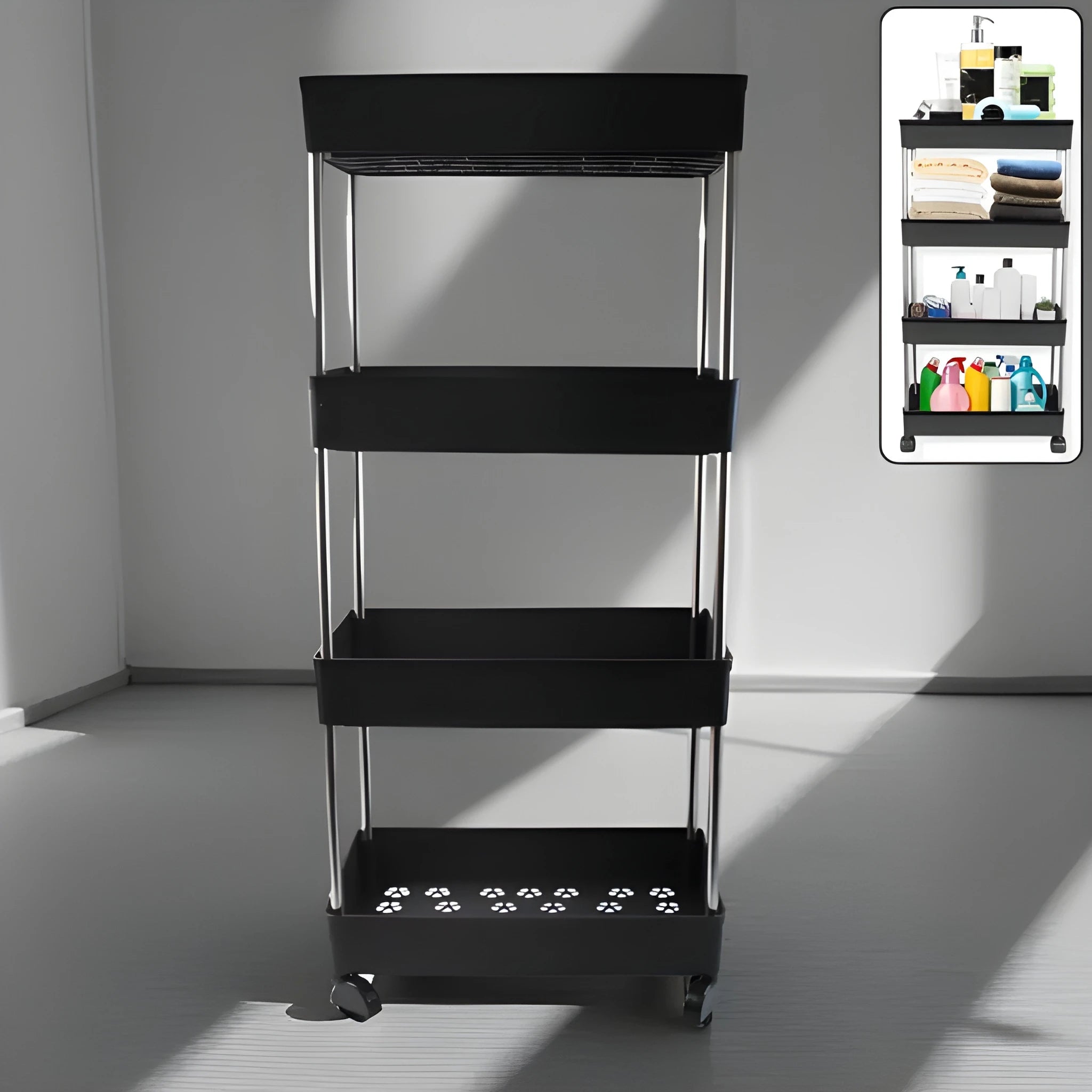 4-layer rolling storage cart