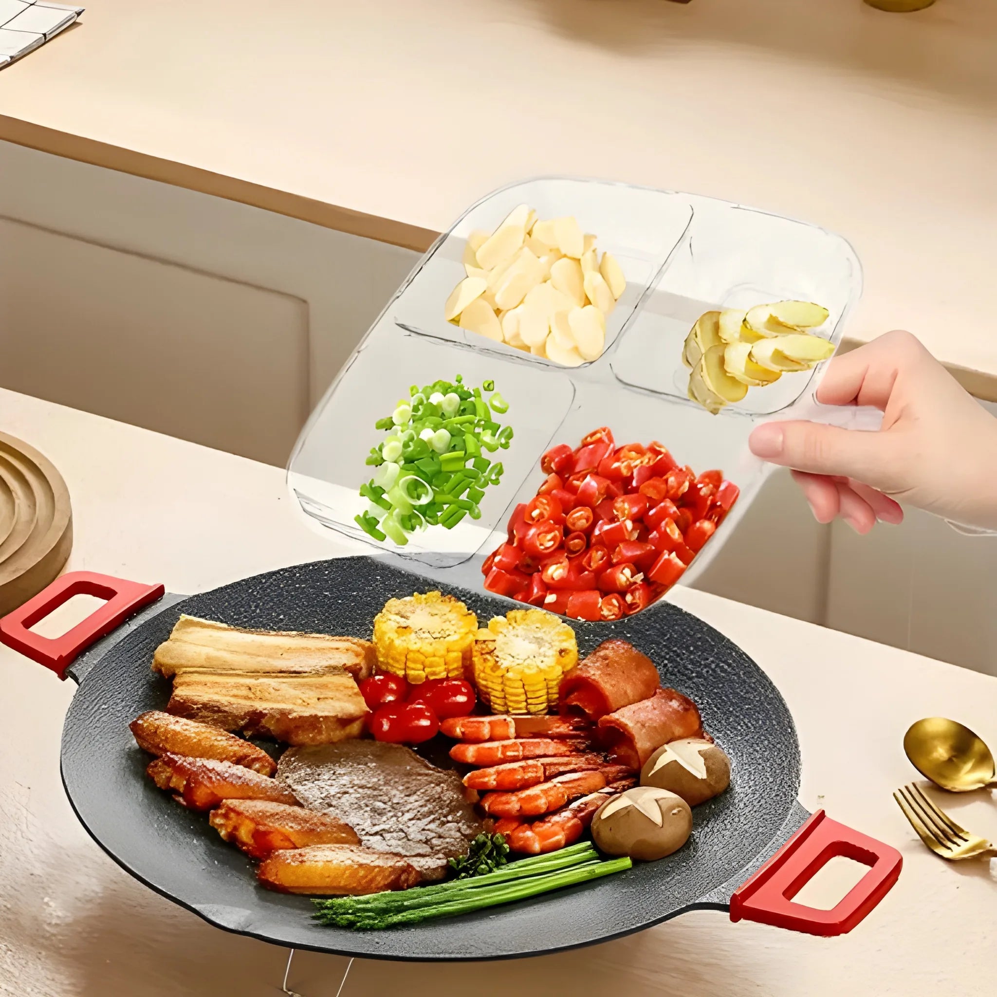4-section serving tray