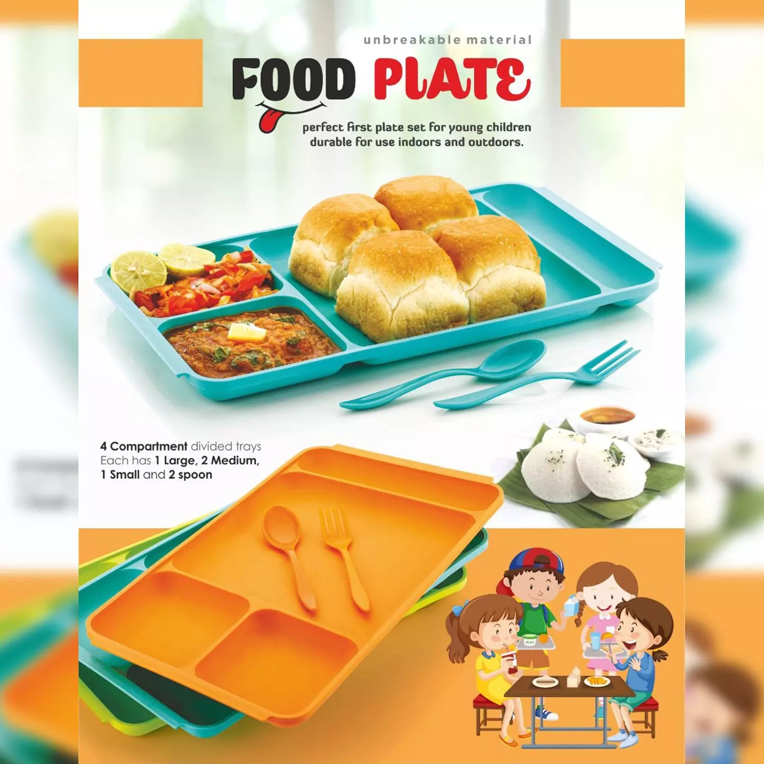 Best 4-compartment plastic plate set - plates | 2025 | fast shipping