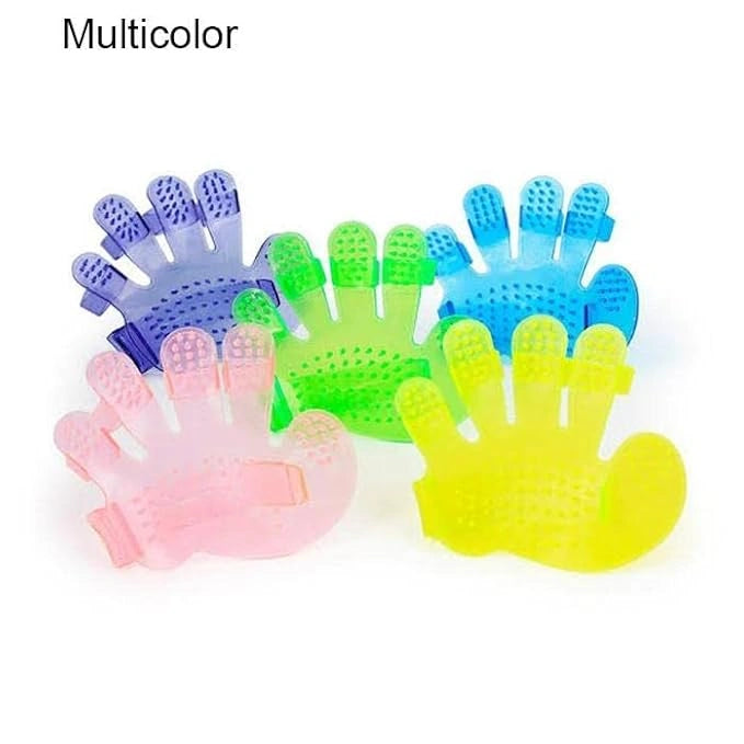 Pet grooming glove brush