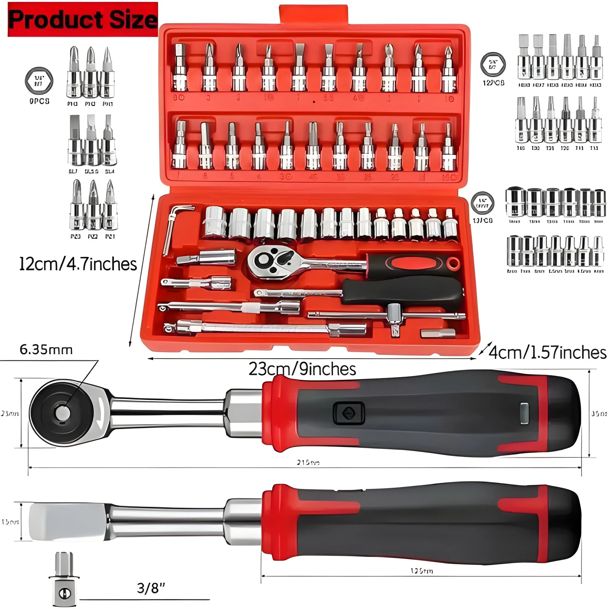 46-piece ratchet wrench set