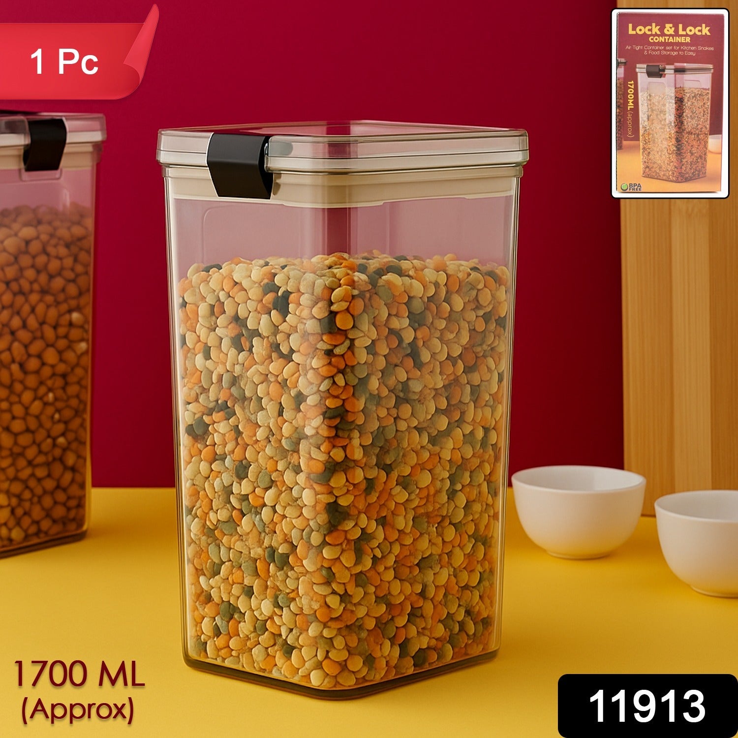 Airtight Plastic Storage 1700 Ml (1 Pc)