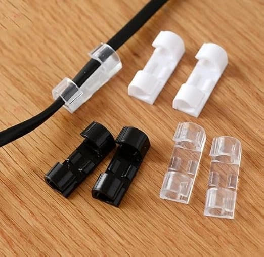 Self-adhesive cable clips – 20 pack