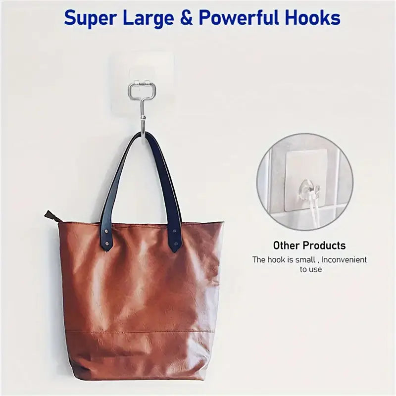 Large Plastic Self Adhesive Wall Hooks (2 Pc) - Home Improvement