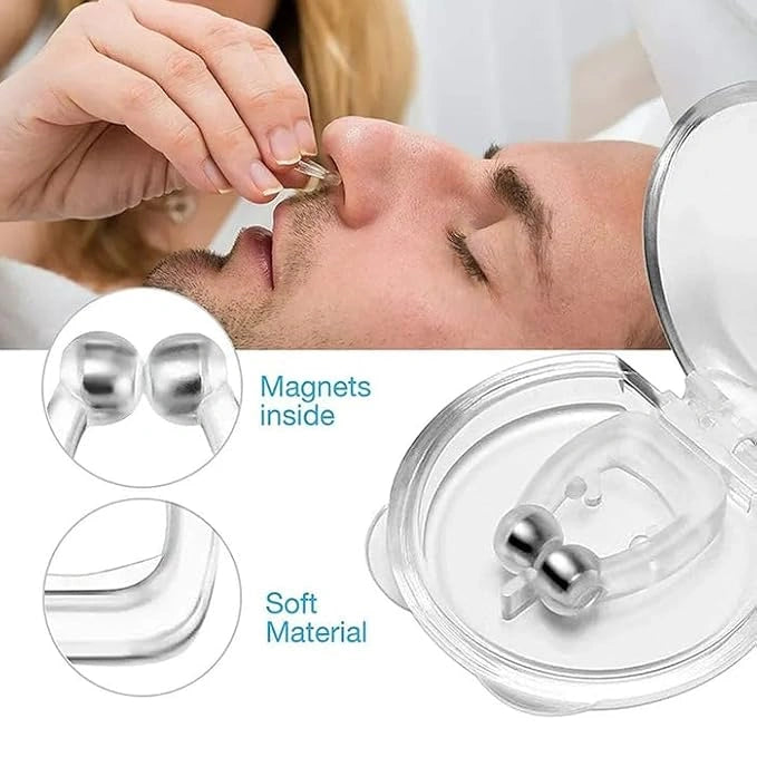 Magnetic anti snore nose clip