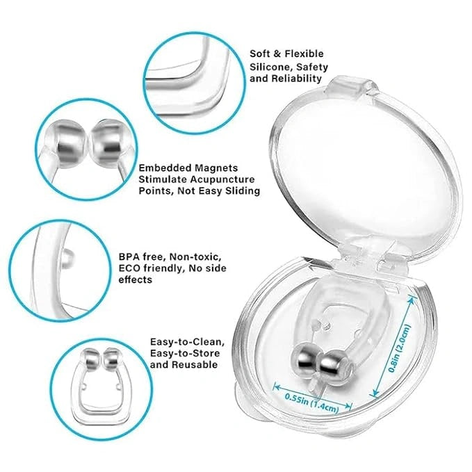 Magnetic anti snore nose clip