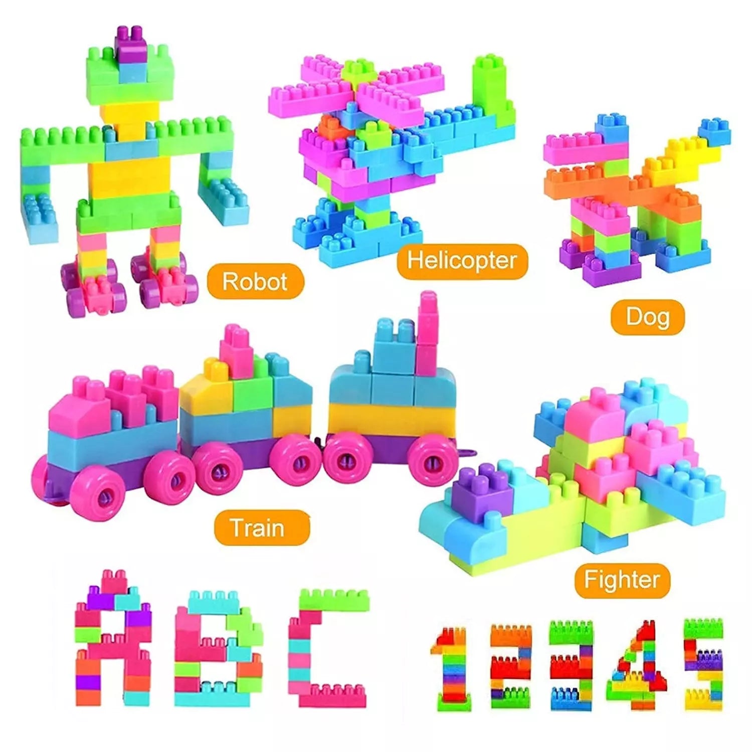 Best 60-piece multicolor building blocks set - interlocking | 2025 | fast shipping
