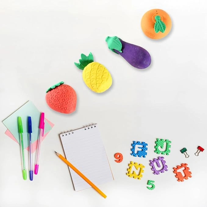 3d fruits & vegetables erasers set
