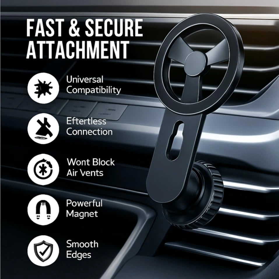 Magnetic car phone holder