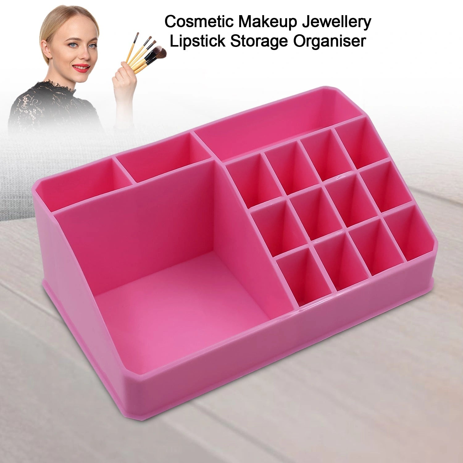 Plastic makeup organizer box