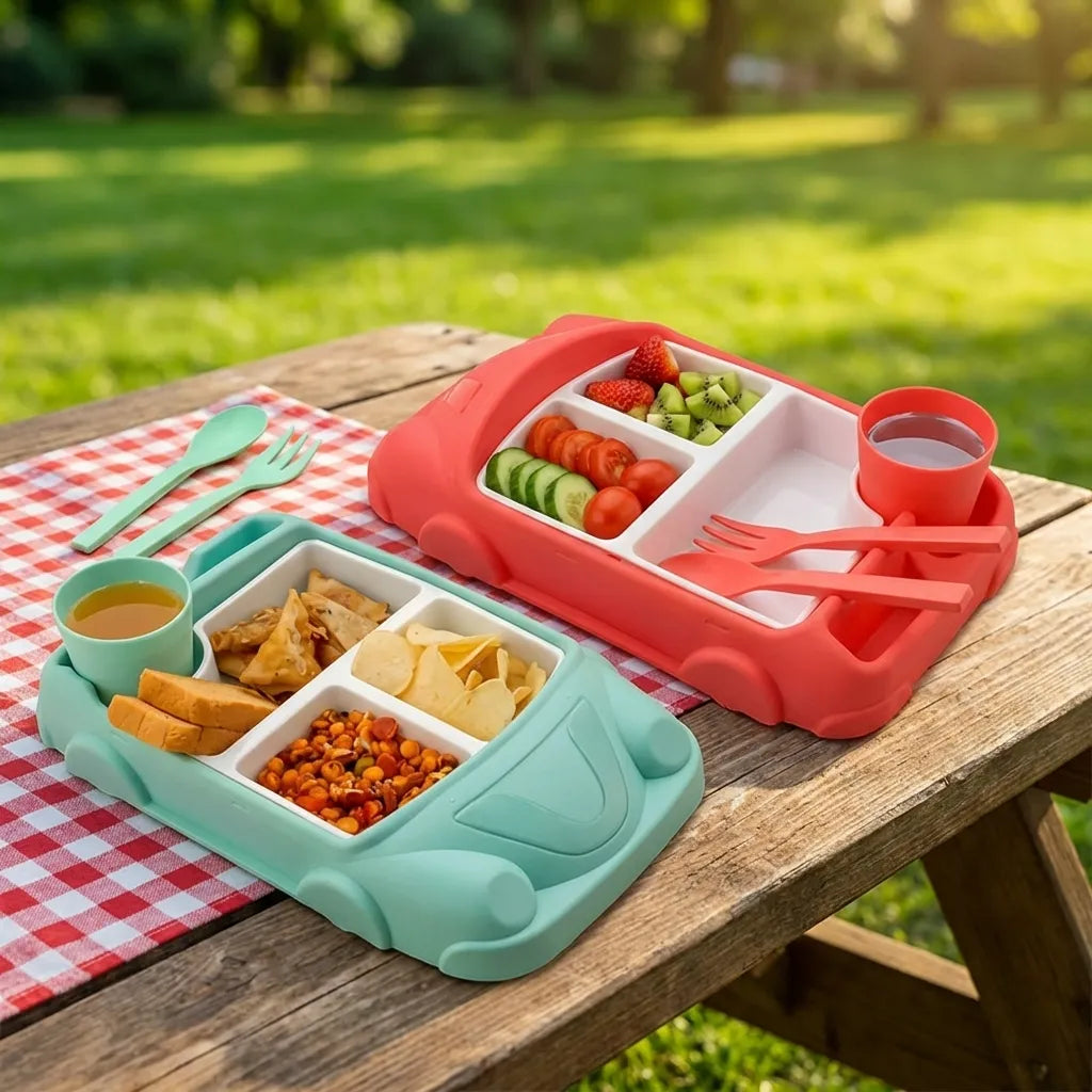 Car-Shaped Suction Baby Plate