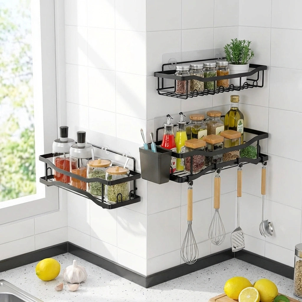 No-Drill Shower Shelf Combo