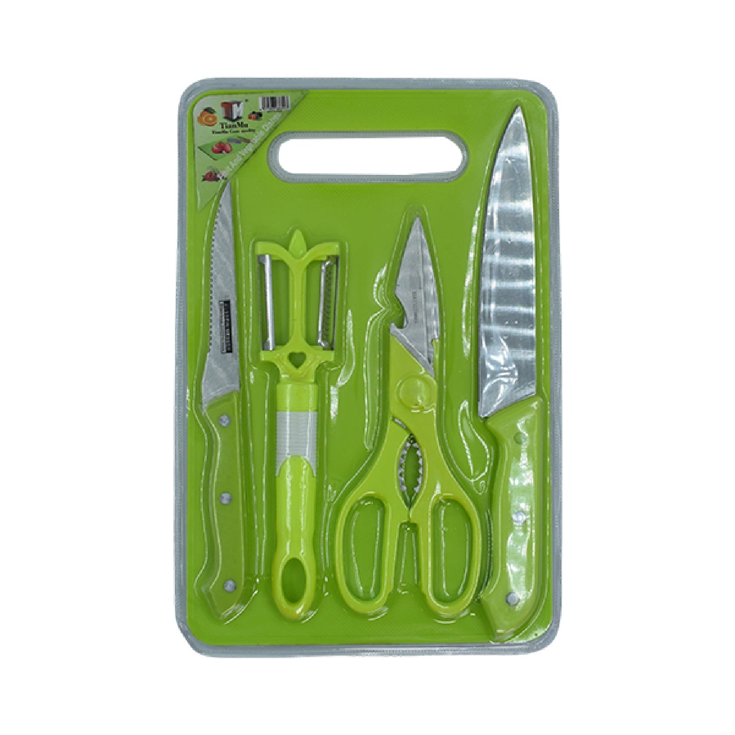 Plastic Chopping Board With Knife Set