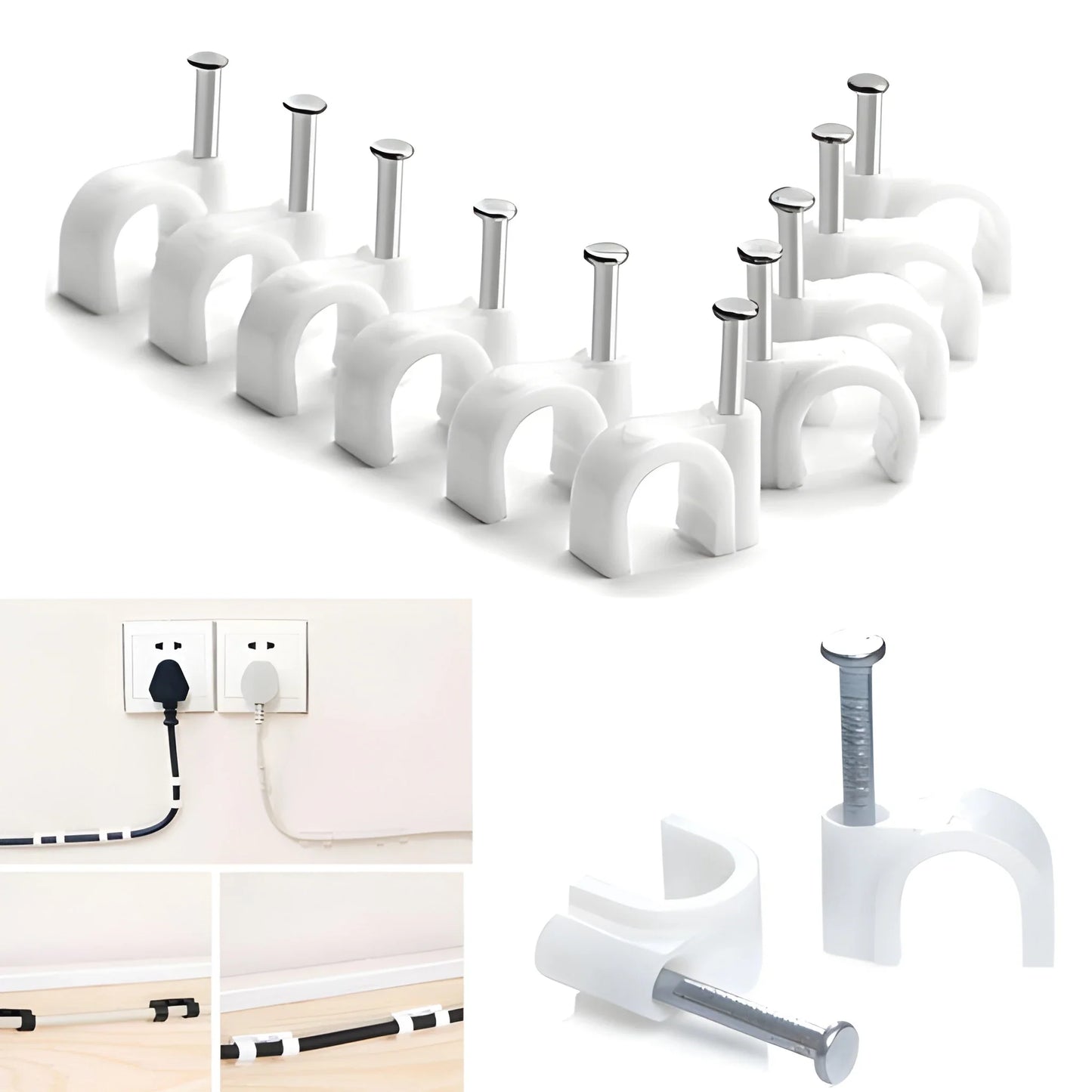 6mm Self-Adhesive Cable Clips - Industrial & Scientific