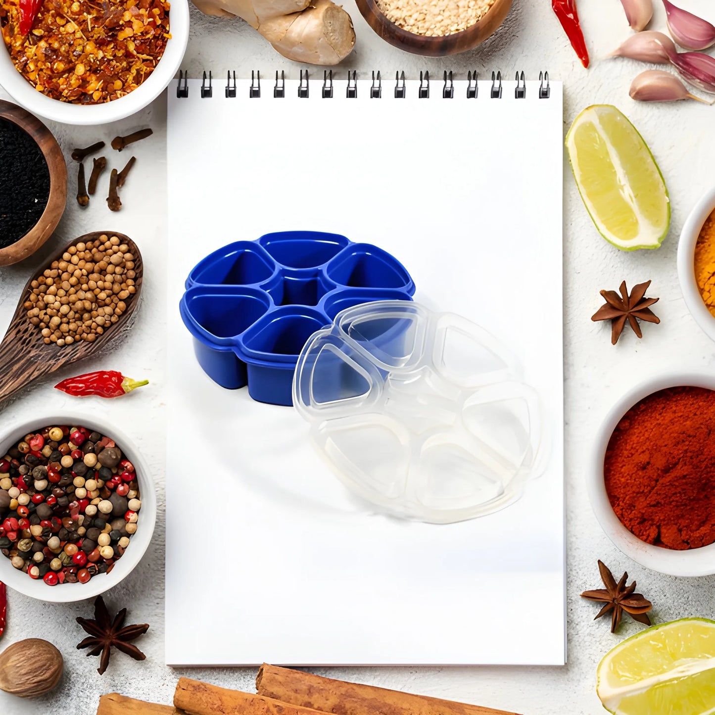 7-Compartment Spice Box - Home & Kitchen