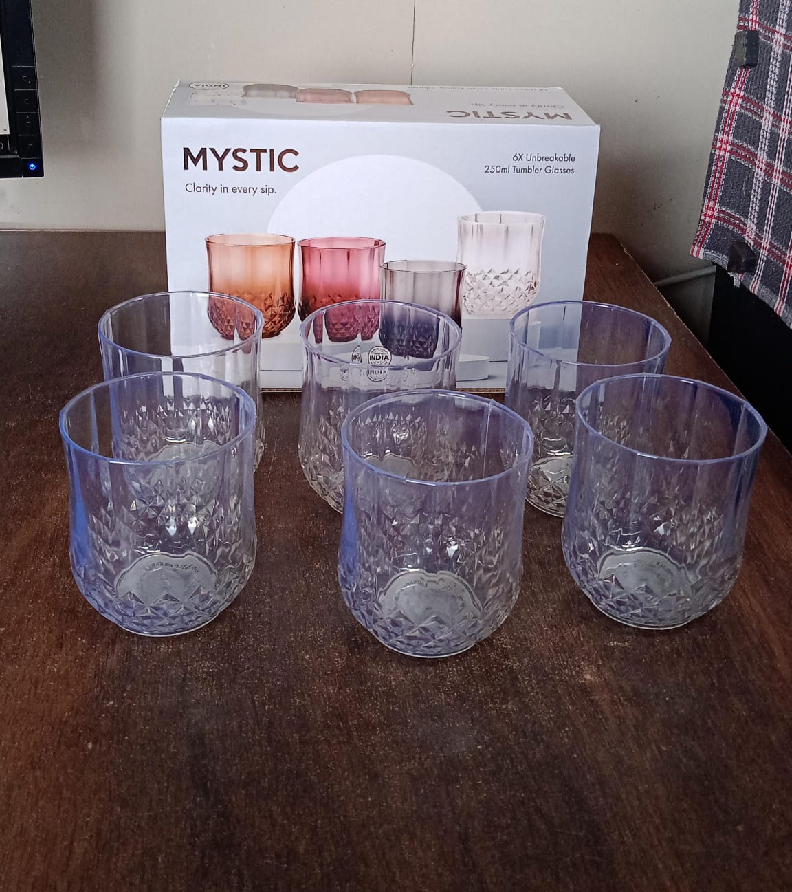 Unbreakable Transparent Glasses Set