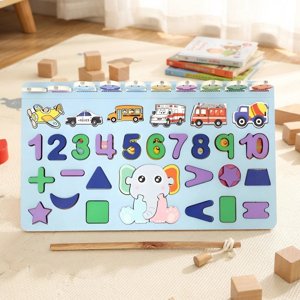 Wooden Number Puzzle Board
