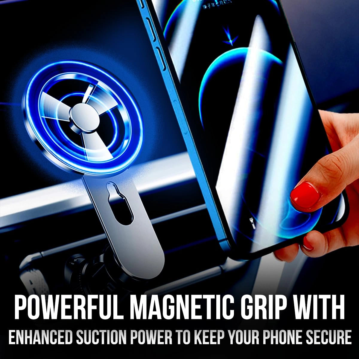 Magnetic car phone holder