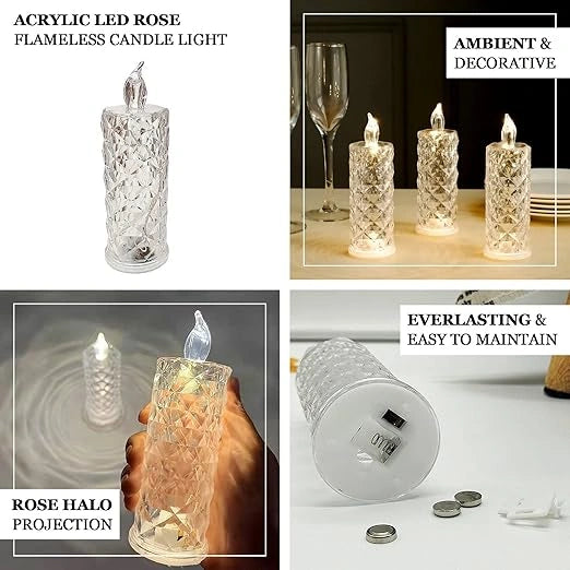 Rose crystal led candle