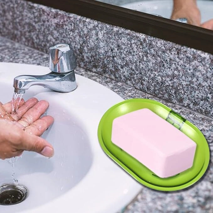Self-adhesive wall soap dish holder