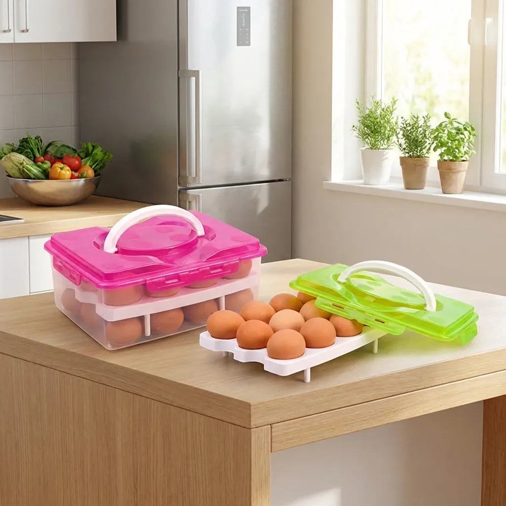 2 layer 32 Grid Egg Tray With Lid