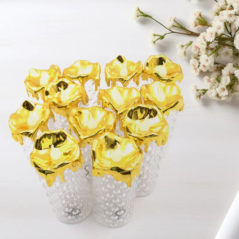 Gold flameless candles led light (12 pc moq)