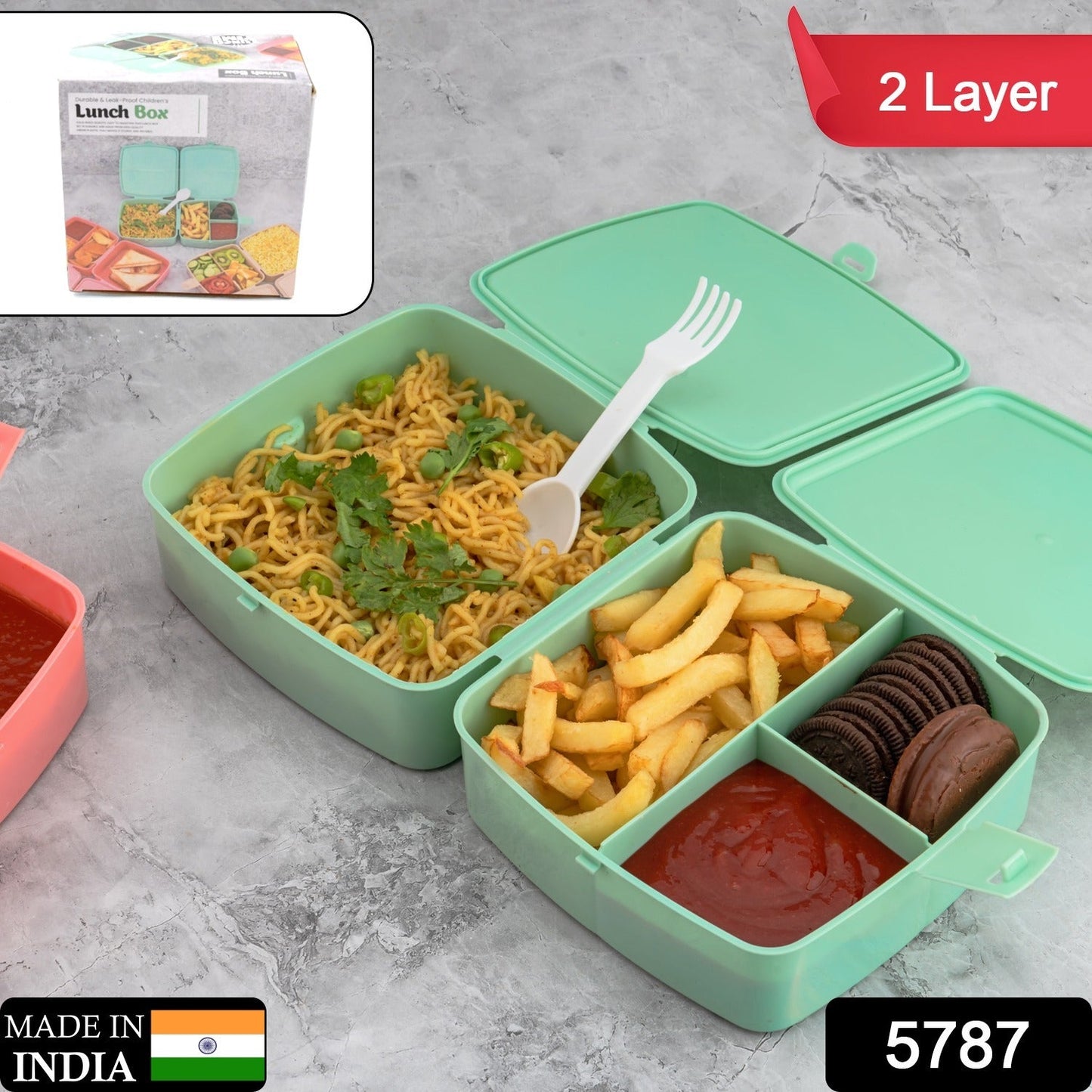 Double-layer Square Lunch Box