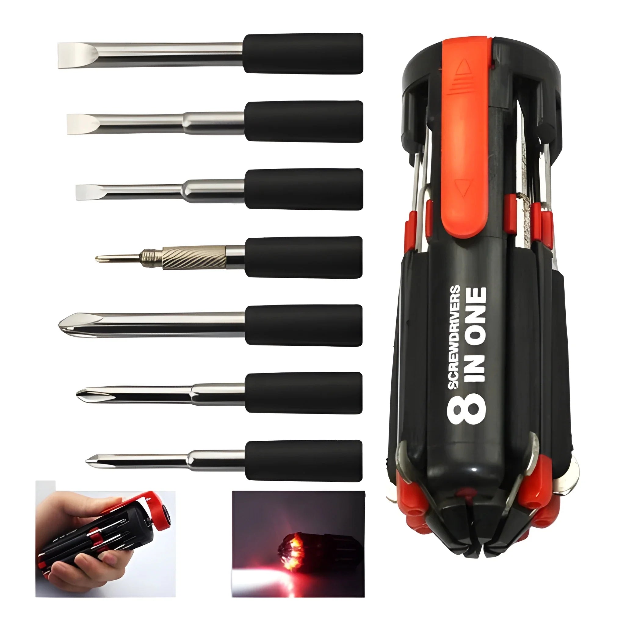 Best 8-in-1 folding screwdriver with light - screwdrivers | 2025 | fast shipping