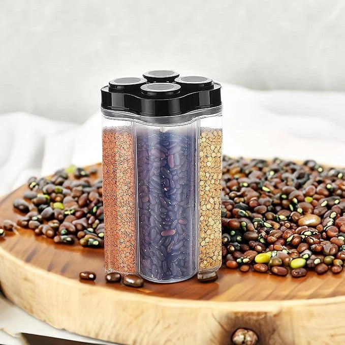 4 section food storage jar