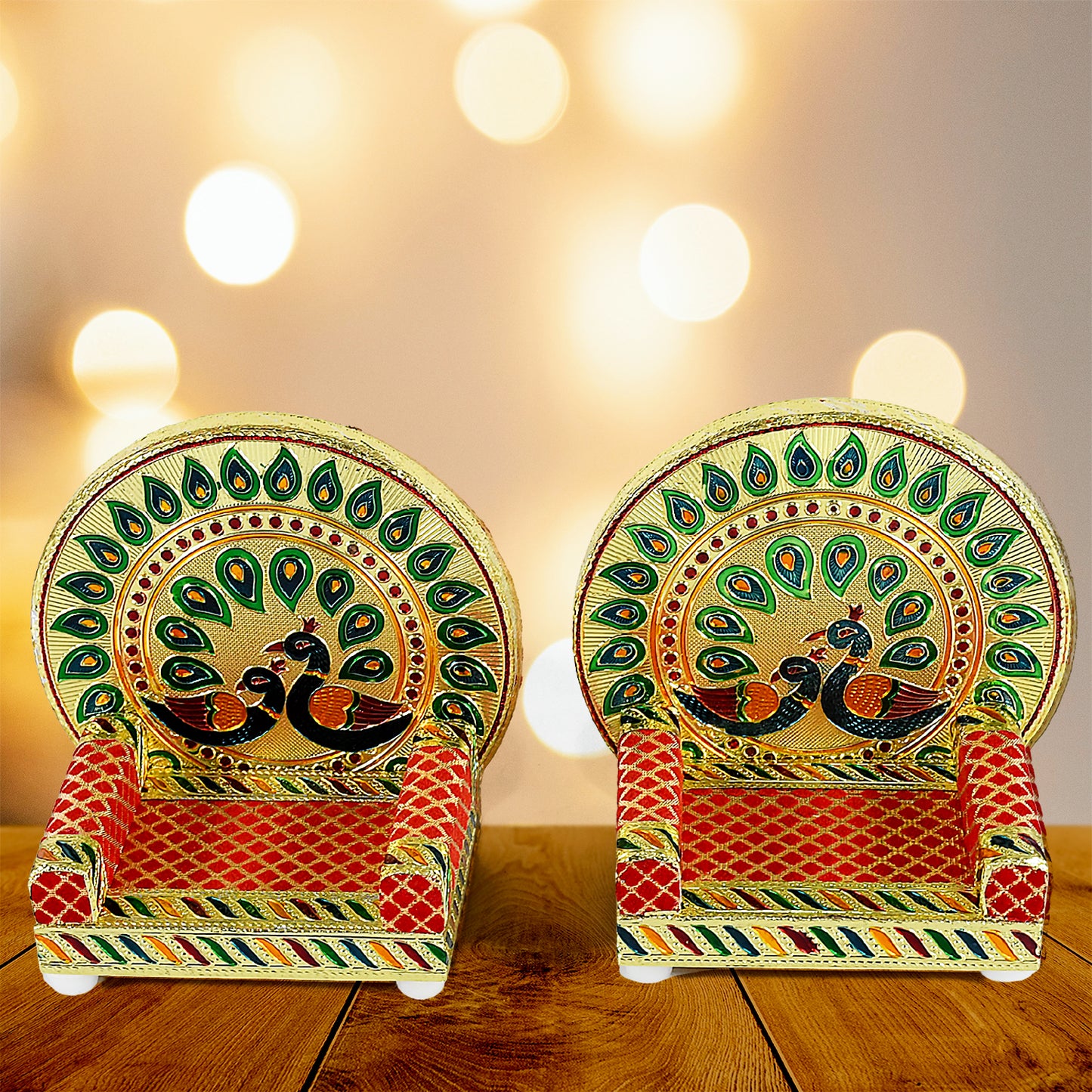 Best meenakari work laddu gopal singhasan for pooja mandir (2 pc set) - 2025 | fast shipping